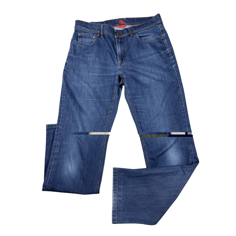 VTG L.L. Bean Men's 33x32 Signature Jeans Blue Denim Pants Red Tree Logo